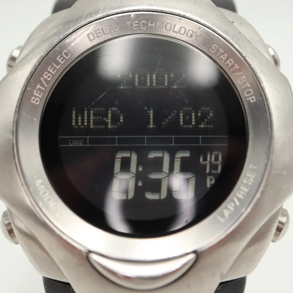 NIXON Change The Delta PU Digital Watch Stainless Steel Black w New Battery